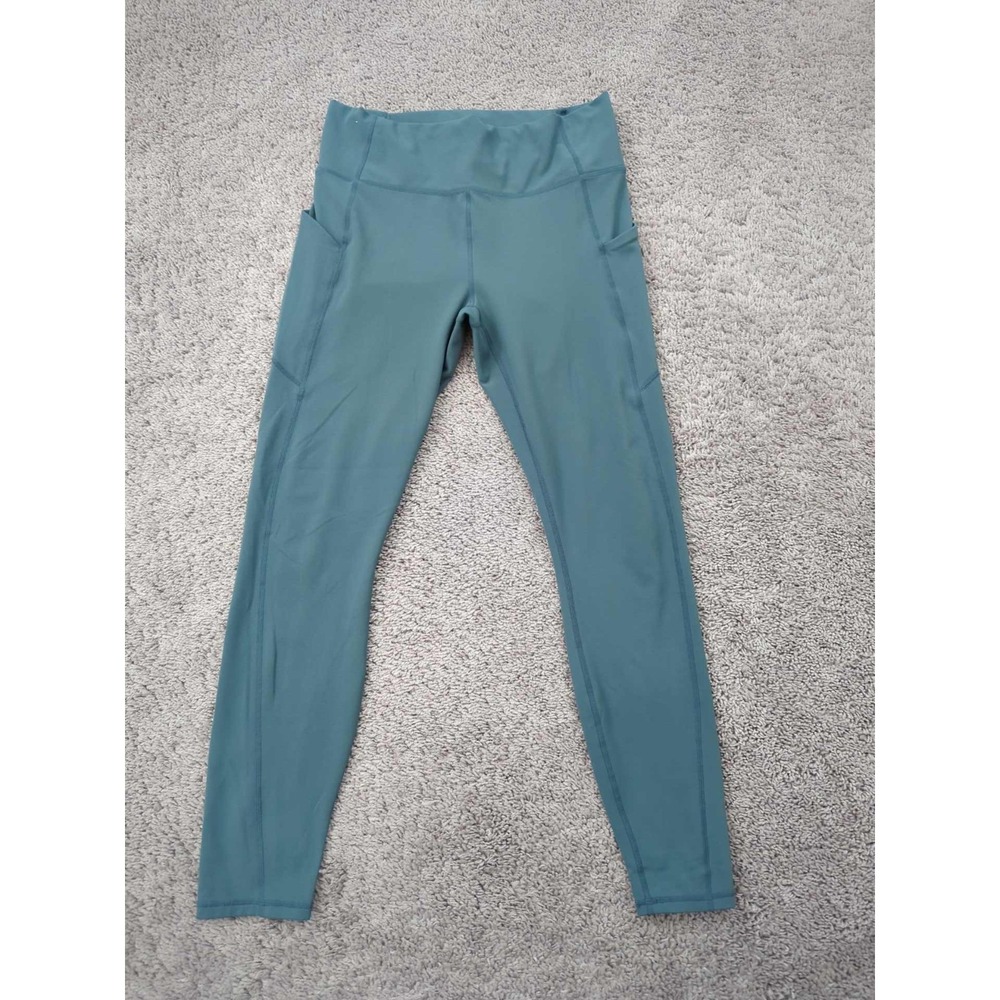 PureLuxe Fabletics Leggings Womens L Dusty Teal Yoga Gym Workout Athleisure
